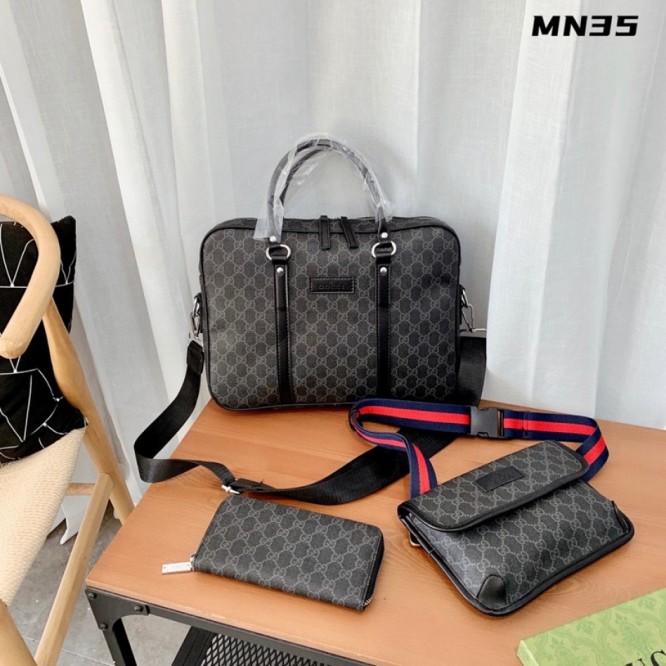 Gucci・グッチ新品セットブリーフケースファニーパック財布3点セット