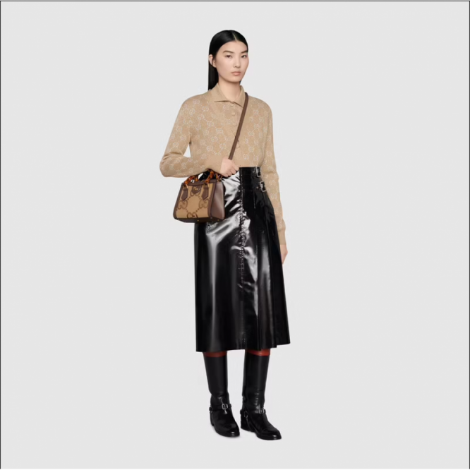 Gucci グッチ・ダイアナスーパーダブルGバンブーミニトートバッグ     