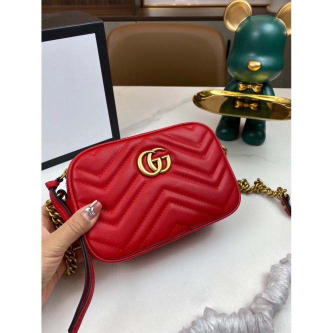 〔GGマーモント〕キルティング スモール ショルダーバッグ