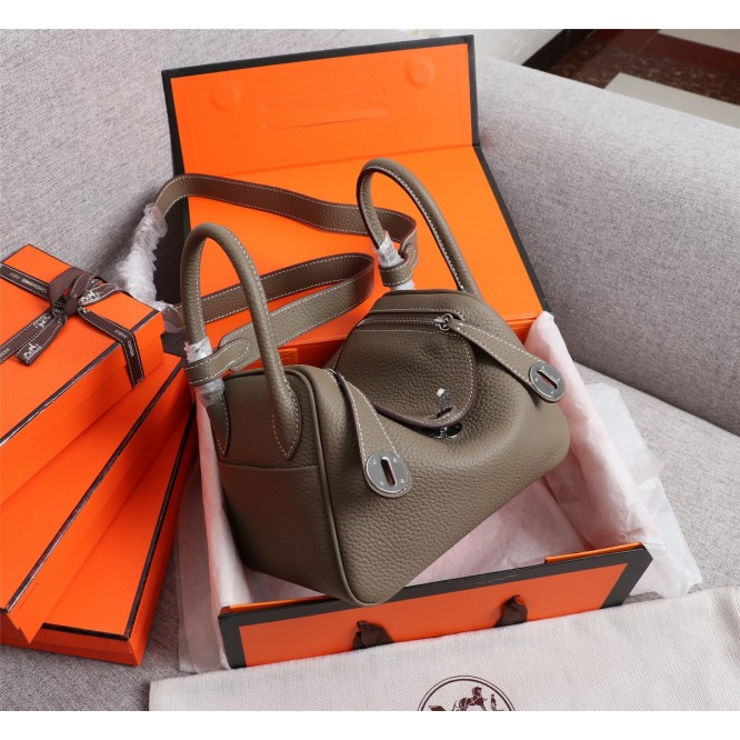 ★超入手困難★HERMES エルメス Lindy Mini リンディ ミニ ハンドバッグ ショルダーバッグ グレー H079086CK18-1