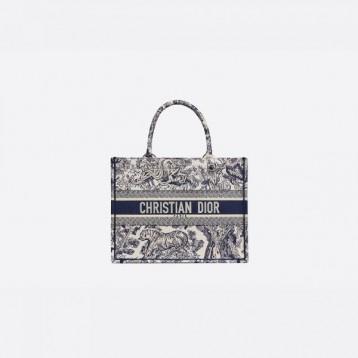 【世界中で大人気♪】Dior 2021 DIOR BOOK TOTE スモールバッグ トワル ドゥ ジュイ エンブロイダリー M1296ZTDT_M808