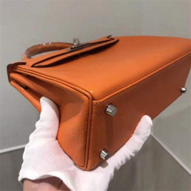 【0111更新】HERMES エルメス Kelly ケリー エプソン オレンジ シルバー金具 MiniKelly ミニケリー 19cm/20cm/25cm