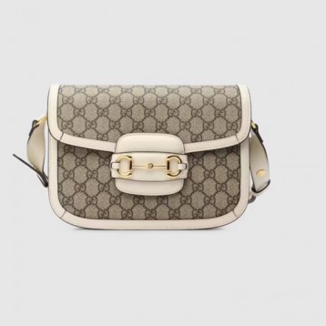 【人気アイテム☆】GUCCI グッチ 〔グッチ ホースビット 1955〕ショルダーバッグ GGスプリーム/ホワイト レザー ‎602204 92TCG 9761