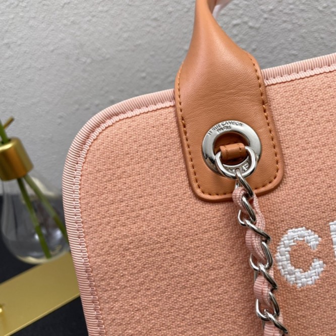 CHANELビーチキャンバスバッグキャンバストートショッピングバッグ