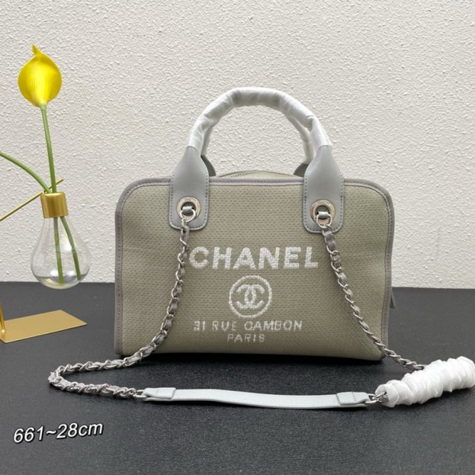 CHANELビーチキャンバスバッグキャンバストートショッピングバッグ