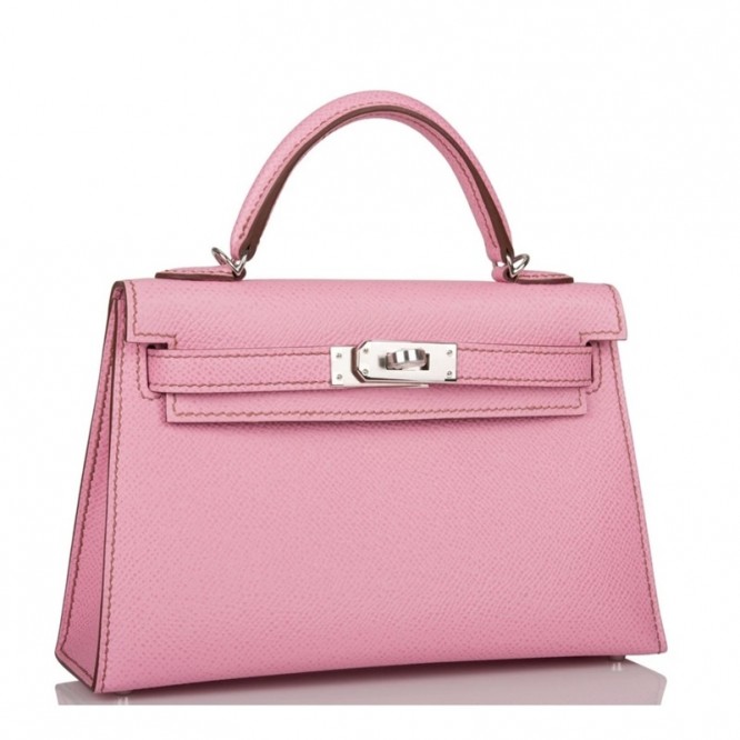 【0111更新】HERMES エルメス Kelly ケリー エプソン ピンク シルバー金具 MiniKelly ミニケリー 19cm/20cm/25cm