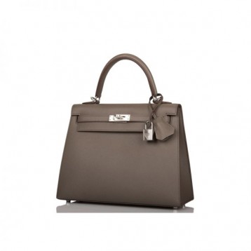 【0111更新】HERMES エルメス Kelly ケリー エプソン グレー シルバー金具 MiniKelly ミニケリー 19cm/20cm/25cm