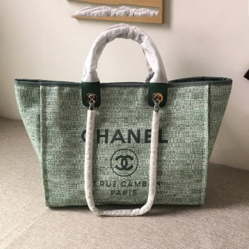CHANELビーチキャンバスバッグキャンバストートショッピングバッグ