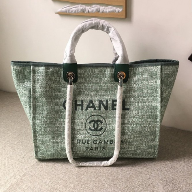 CHANELビーチキャンバスバッグキャンバストートショッピングバッグ