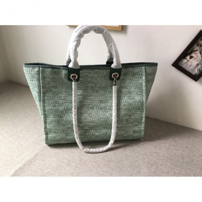 CHANELビーチキャンバスバッグキャンバストートショッピングバッグ