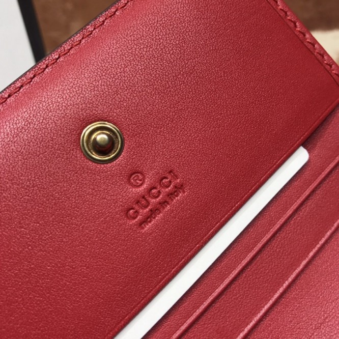 Gucciチェリー(さくらんぼ) 付き GGスプリーム キャンバス カードケース（コイン＆紙幣入れ付き）476050
