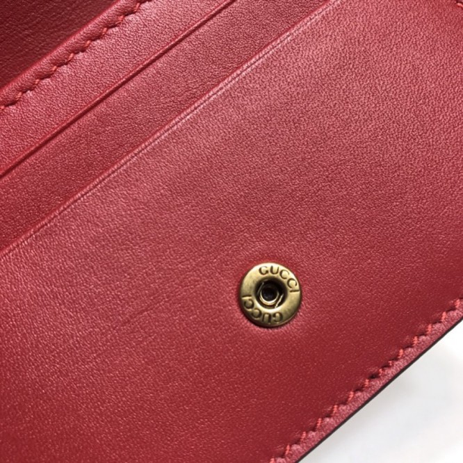 Gucciチェリー(さくらんぼ) 付き GGスプリーム キャンバス カードケース（コイン＆紙幣入れ付き）476050