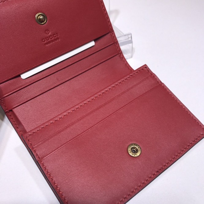 Gucciチェリー(さくらんぼ) 付き GGスプリーム キャンバス カードケース（コイン＆紙幣入れ付き）476050