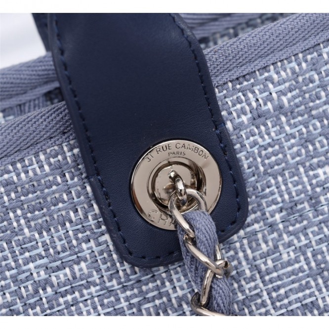 CHANELビーチキャンバスバッグキャンバストートショッピングバッグ