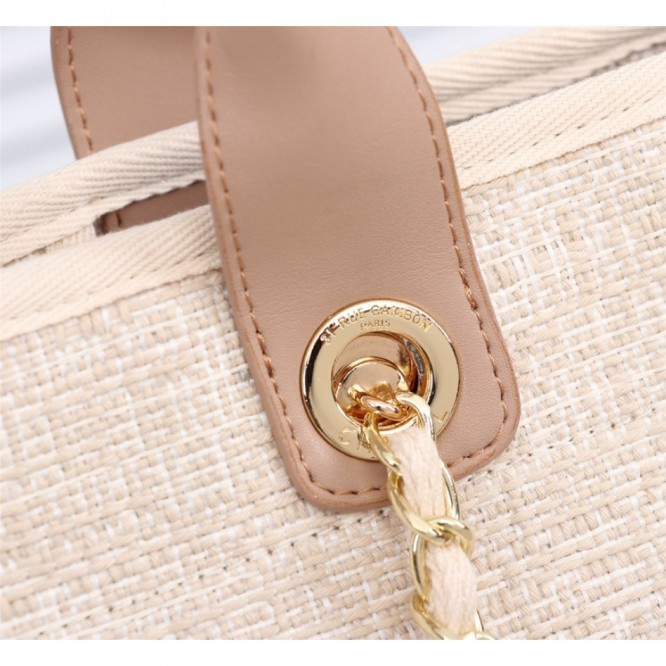 CHANELビーチキャンバスバッグキャンバストートショッピングバッグ