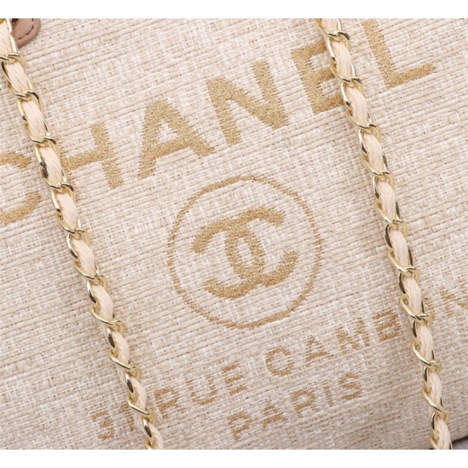 CHANELビーチキャンバスバッグキャンバストートショッピングバッグ