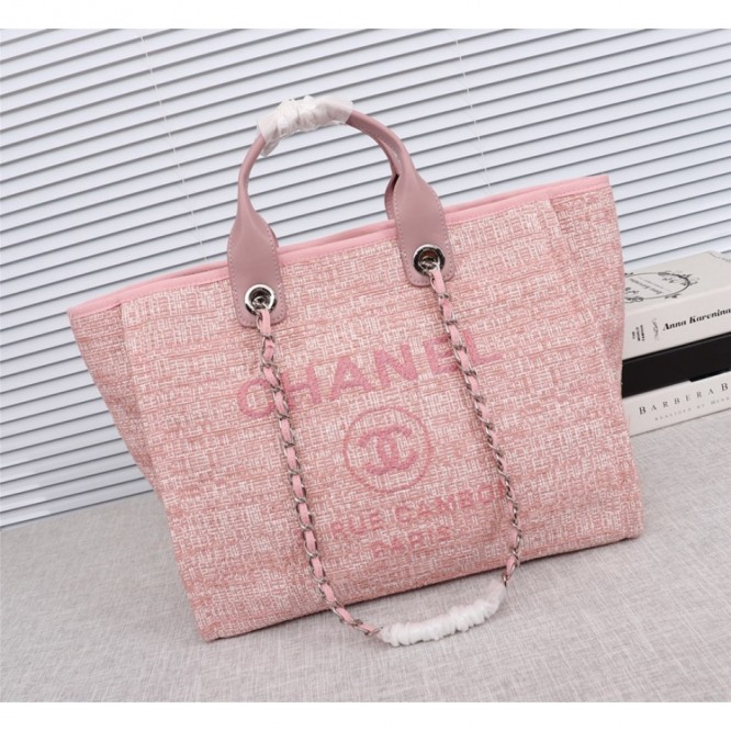 CHANELビーチキャンバスバッグキャンバストートショッピングバッグ