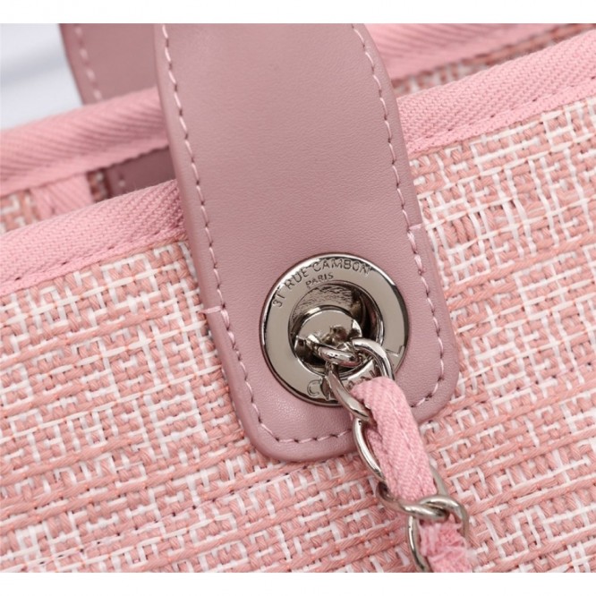 CHANELビーチキャンバスバッグキャンバストートショッピングバッグ
