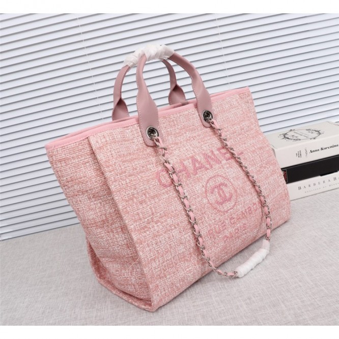 CHANELビーチキャンバスバッグキャンバストートショッピングバッグ