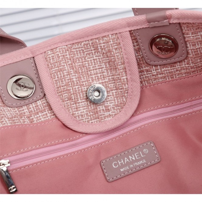 CHANELビーチキャンバスバッグキャンバストートショッピングバッグ