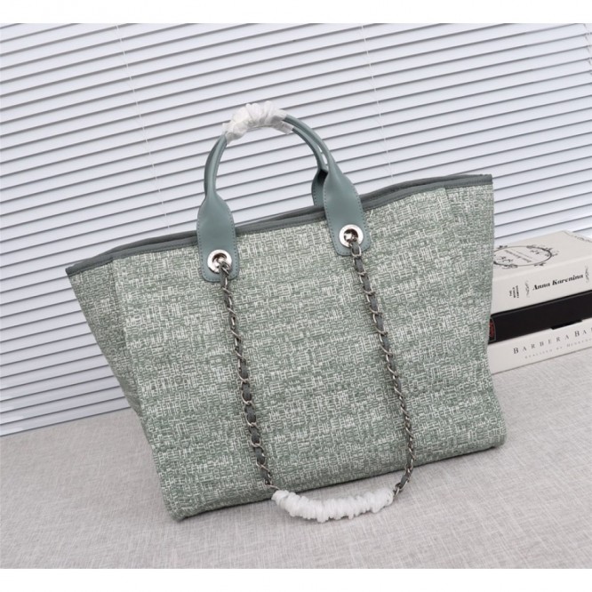 CHANELビーチキャンバスバッグキャンバストートショッピングバッグ