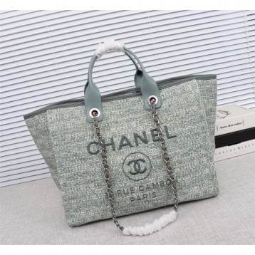CHANELビーチキャンバスバッグキャンバストートショッピングバッグ