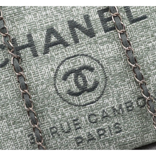 CHANELビーチキャンバスバッグキャンバストートショッピングバッグ