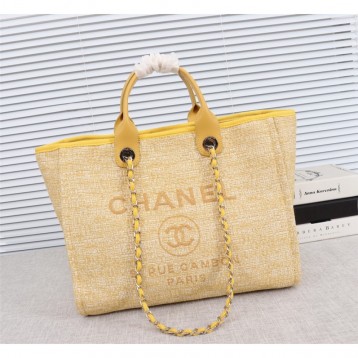 CHANELビーチキャンバスバッグキャンバストートショッピングバッグ