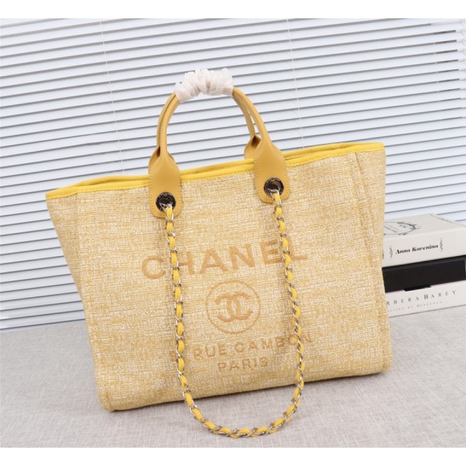 CHANELビーチキャンバスバッグキャンバストートショッピングバッグ