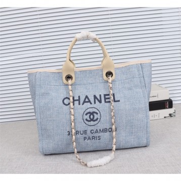 CHANELビーチキャンバスバッグキャンバストートショッピングバッグ