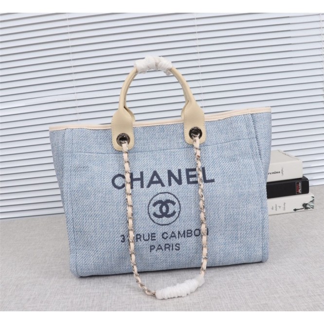 CHANELビーチキャンバスバッグキャンバストートショッピングバッグ