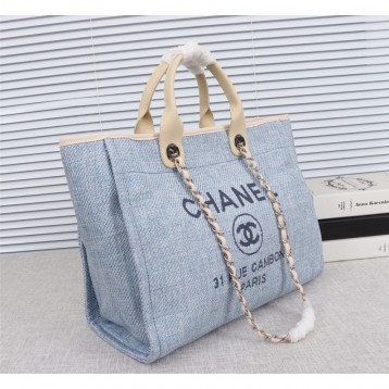 CHANELビーチキャンバスバッグキャンバストートショッピングバッグ CHANELビーチキャンバスバッグキャンバストートショッピングバッグ