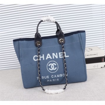 CHANELビーチキャンバスバッグキャンバストートショッピングバッグ