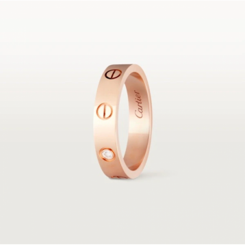 LOVE ウェディング リング、ダイヤモンド1個 LOVE ウェディング リング、ダイヤモンド1個