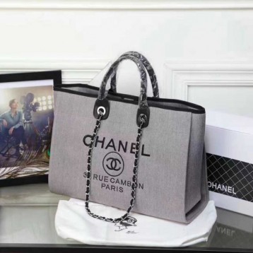CHANELビーチキャンバスバッグキャンバストートショッピングバッグ