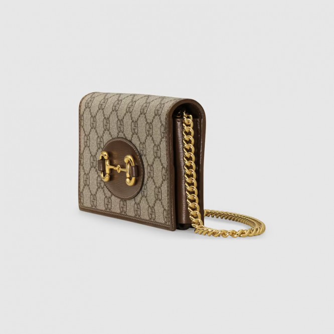【セレブ愛用☆】GUCCI グッチ 〔グッチ ホースビット 1955〕チェーン付き ウォレット GGスプリーム 621892 92TCG 8563