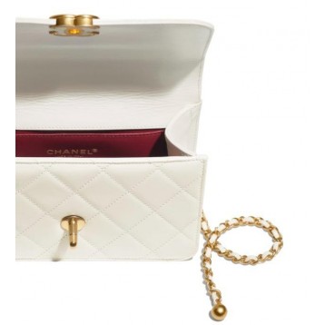 【CHANEL】ミニ フラップ バッグ ホワイト