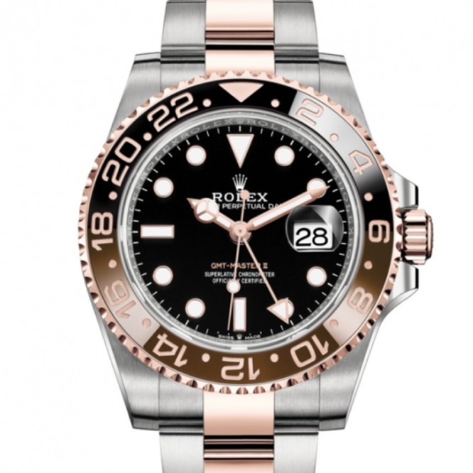 126711  GMTマスターⅡ オイスター、40 mm、オイスタースチール＆エバーローズゴールド