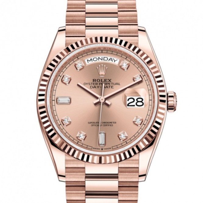 128235 デイデイト 36 オイスター、36 mm、エバーローズゴールド