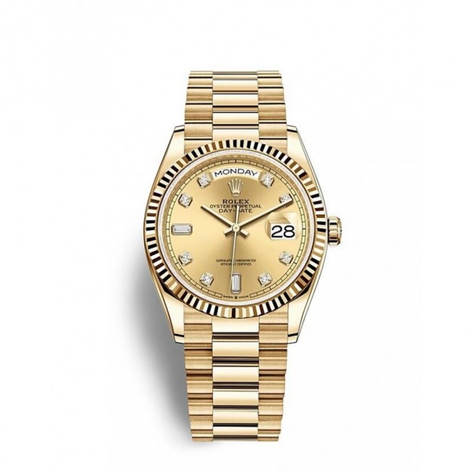 128238 デイデイト 36  オイスター、36 mm、イエローゴールド