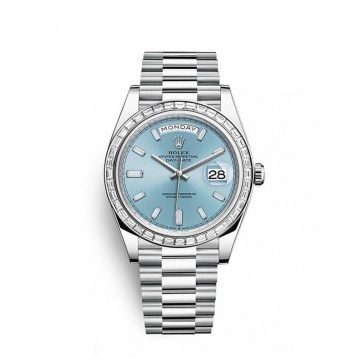 228396 デイデイト 40 オイスター、40 mm、プラチナ、ダイヤモンド