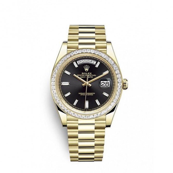 228398 デイデイト 40 オイスター、40 mm、イエローゴールド、ダイヤモンド