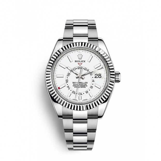 326934 スカイドゥエラー オイスター、42 mm、オイスタースチール＆ホワイトゴールド