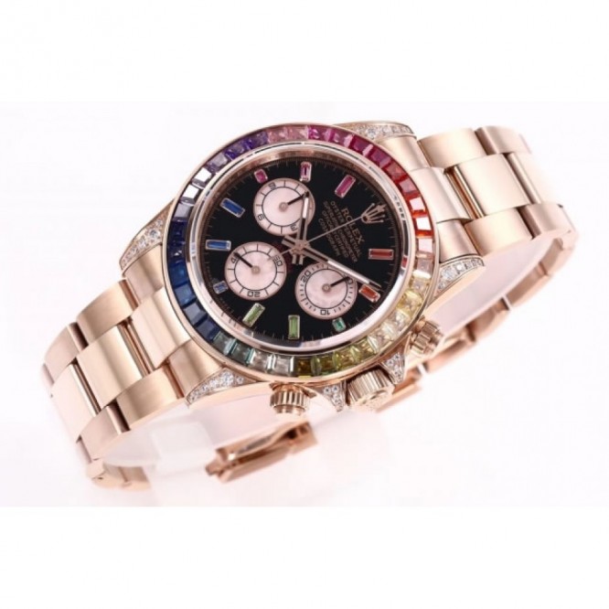 116595RBOW ロレックス ROLEX デイトナ レインボー ブラック/ピンク文字盤 新品 腕時計 メンズ