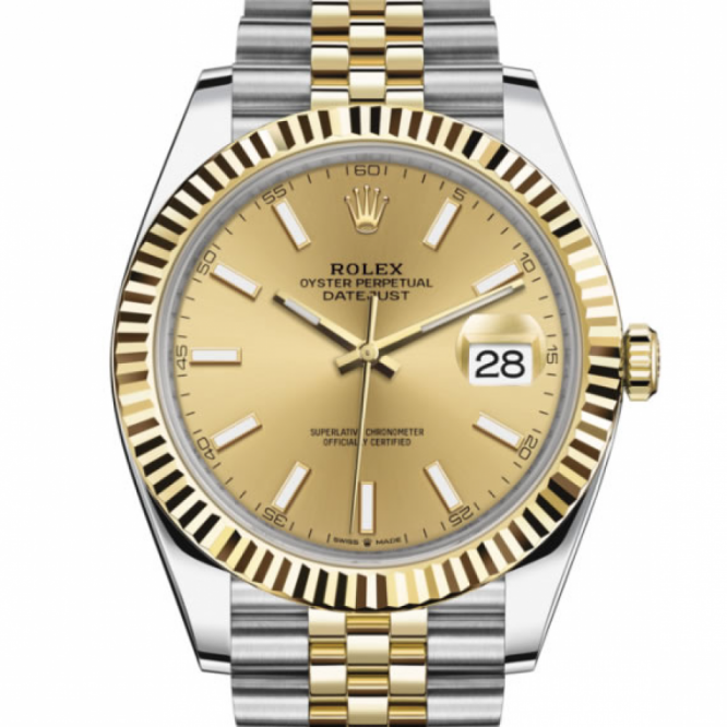 126333 デイトジャスト 41 オイスター、41 mm、オイスタースチール＆イエローゴールド