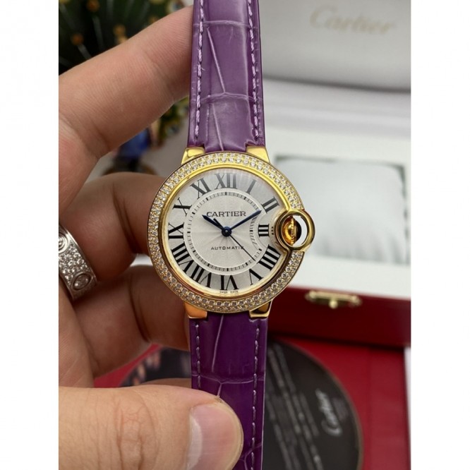 CARTIER Ballon Bleuシリーズのレディース機械式時計 36mm