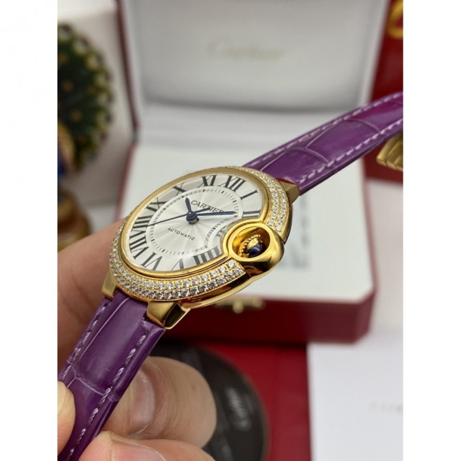 CARTIER Ballon Bleuシリーズのレディース機械式時計 36mm