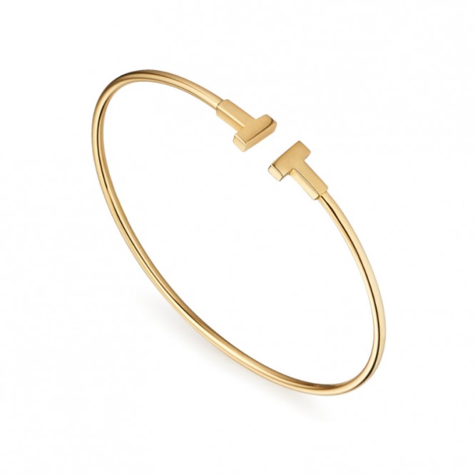 ★新品★Tiffany ティファニー T ナロー ワイヤー ブレスレット 18K ゴールド GRP07791