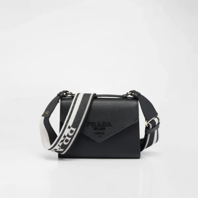 ☆大人気新作☆PRADA プラダ サフィアーノレザー ショルダーバッグ ブラック 1BD317_2ERX_F0002_V_3O3