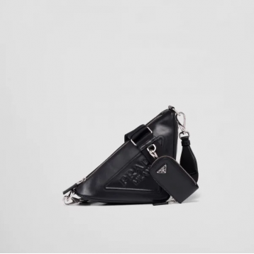☆大人気新作☆PRADA プラダ トライアングル レザーショルダーバッグ ブラック 1BH190_2BYA_F0002_V_BRO